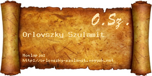 Orlovszky Szulamit névjegykártya